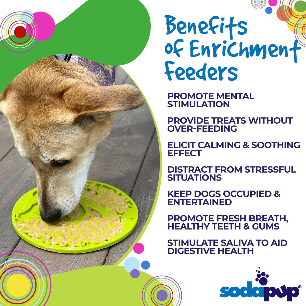 Tree of Life eMat - Enrichment Lick Mat for Dogs - With Suction Cups | Tree Design | USA Made