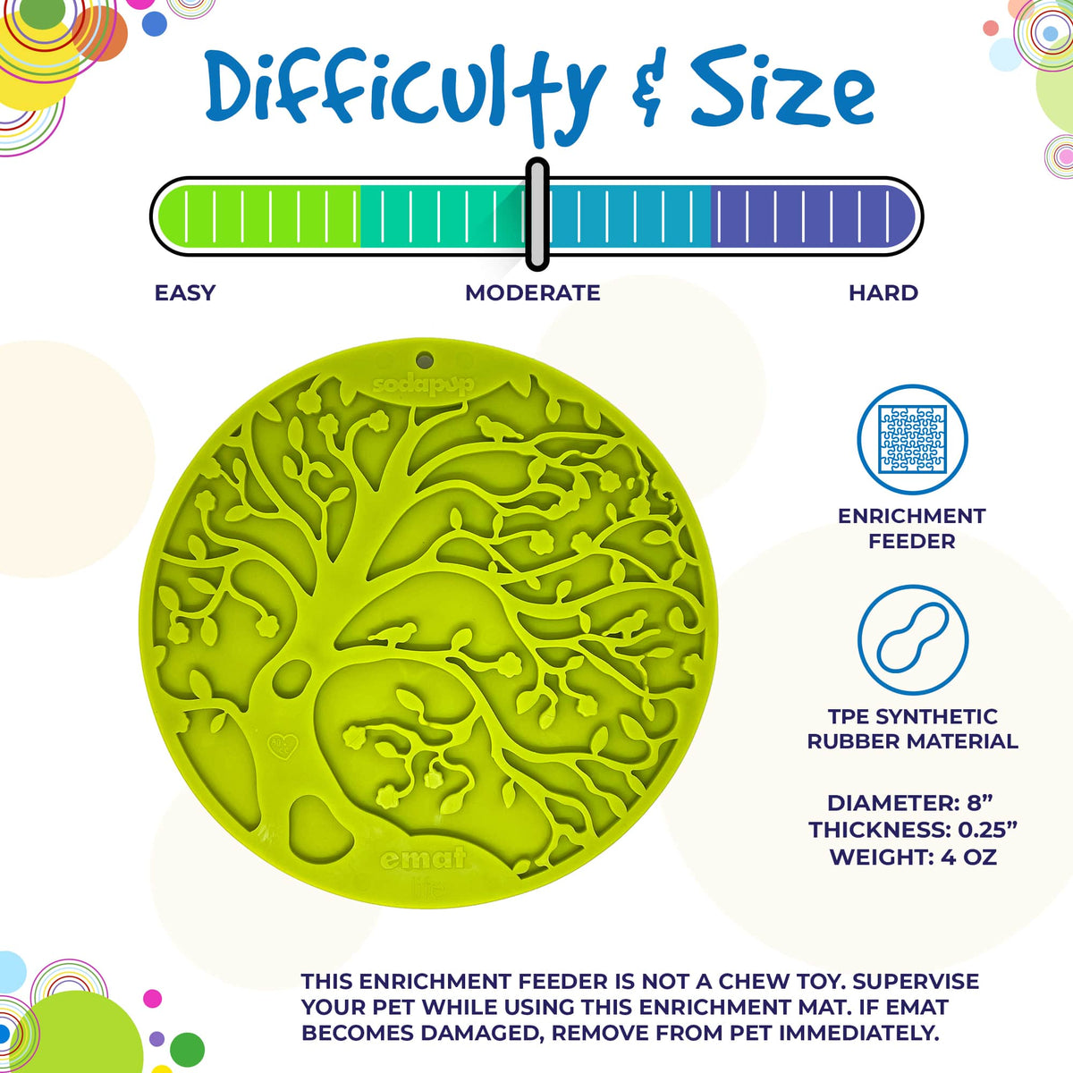 Tree of Life eMat - Enrichment Lick Mat for Dogs - With Suction Cups | Tree Design | USA Made