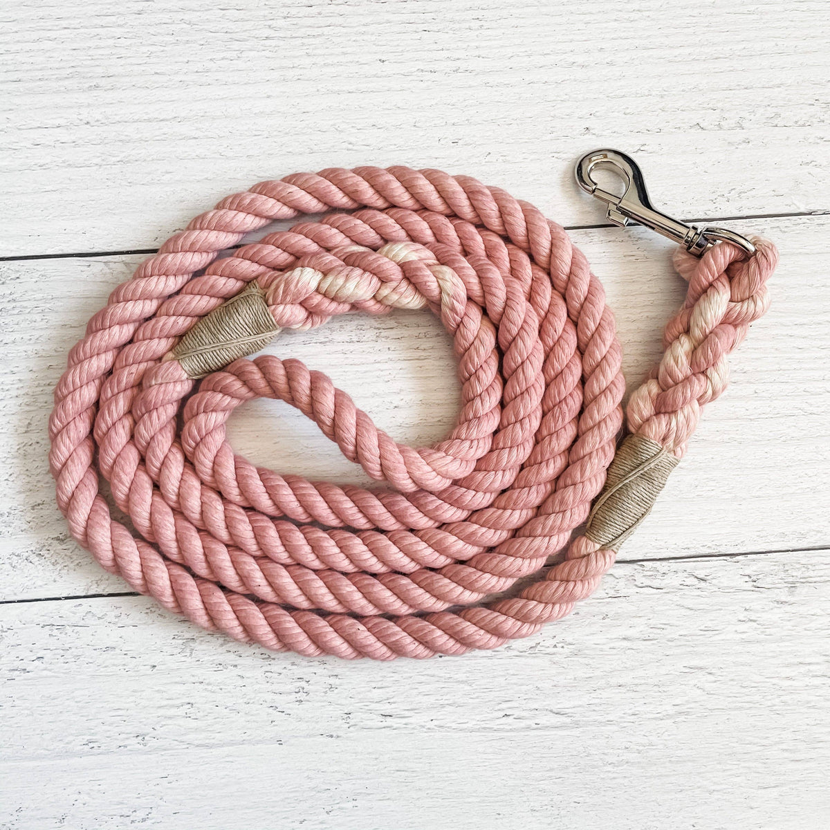 Powder Pink Leash: 5 Feet / Solid / 3/8 Inch