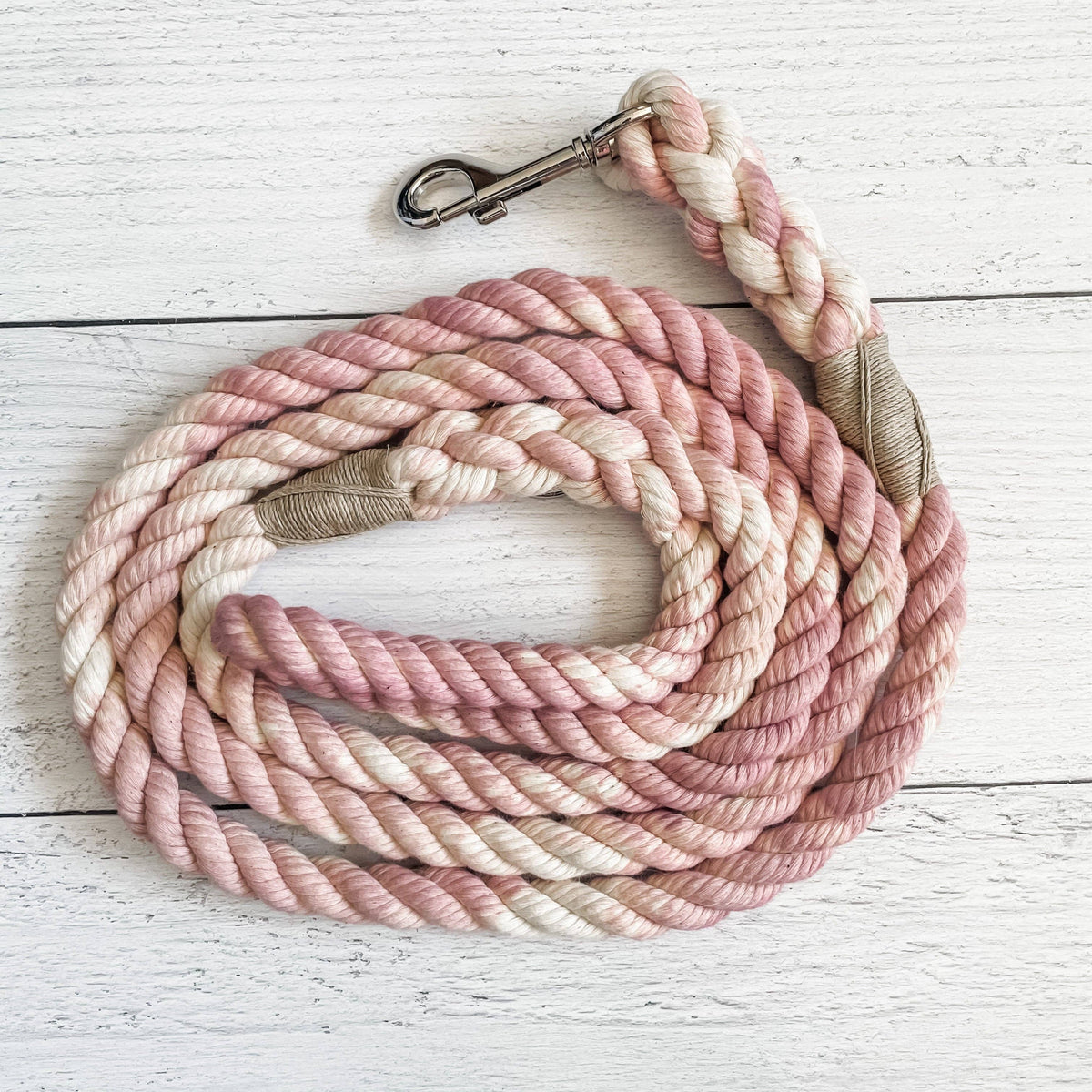 Powder Pink Leash: 5 Feet / Solid / 3/8 Inch